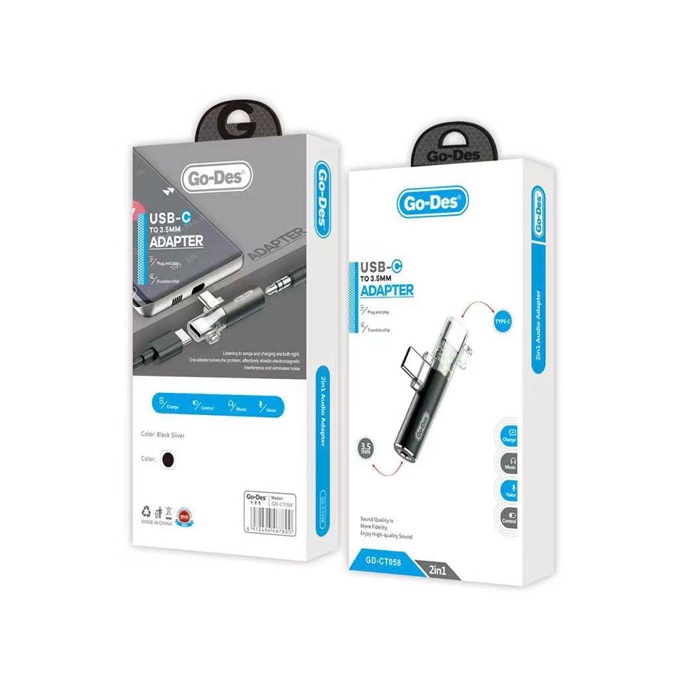 Go Des GD-CT058 3.5mm Kulaklık ve Type-C Şarj Dönüştürücü - 2 Go Des GD-CT058 3.5mm Kulaklık ve Type-C Şarj Dönüştürücü - 2
